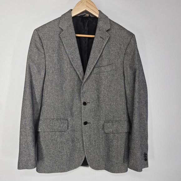 Banana Republic Blazer Mens 38S Gray Tailored Fit Italian Sport Coat Suit Jacket